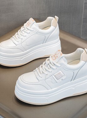 9cm内增高女鞋202q4爆款新款厚底小白鞋女春秋超火小个子板鞋单鞋