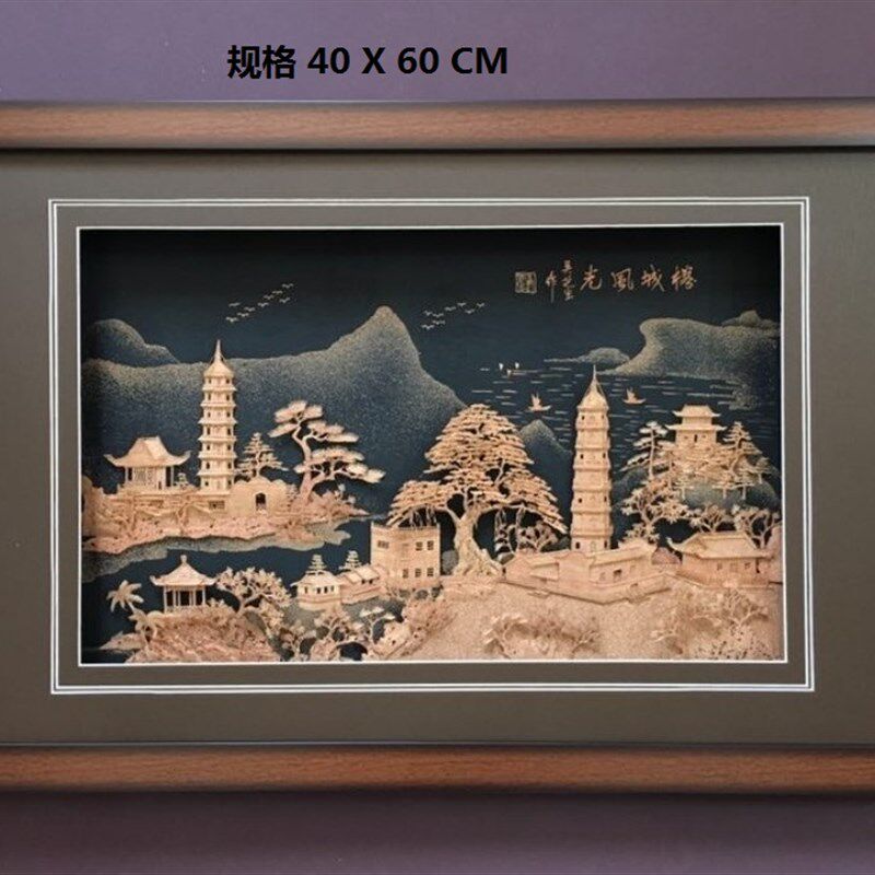 福州特色手工艺品榕城风光软木画雕挂件乔迁居家装饰开业外宾送礼