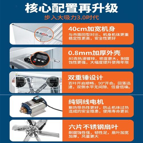 排气扇工业通风换气400x400窗户抽风机厨房商用500x500低噪音大型