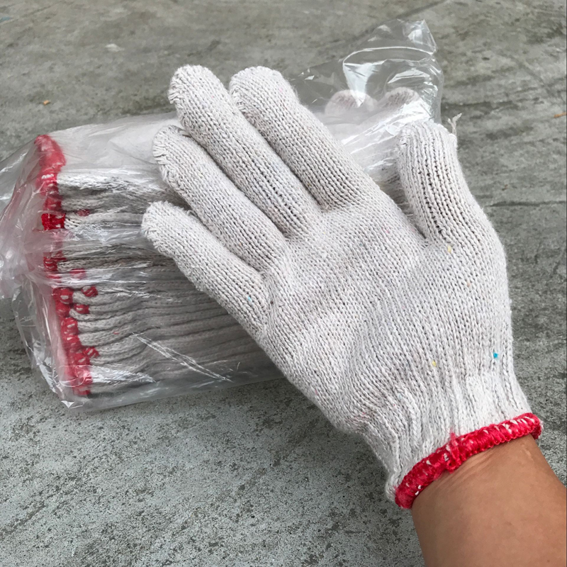 800g劳保手套棉线手套工作加厚手套白色纱线手套耐磨劳动手套