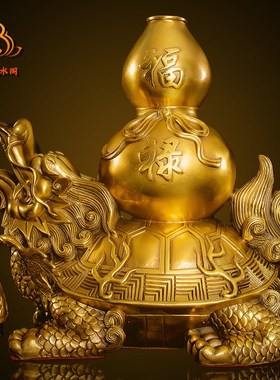 铜龙龟葫芦摆件龟背葫芦铜葫芦龙龟客厅办公室龙龟葫芦大号摆件
