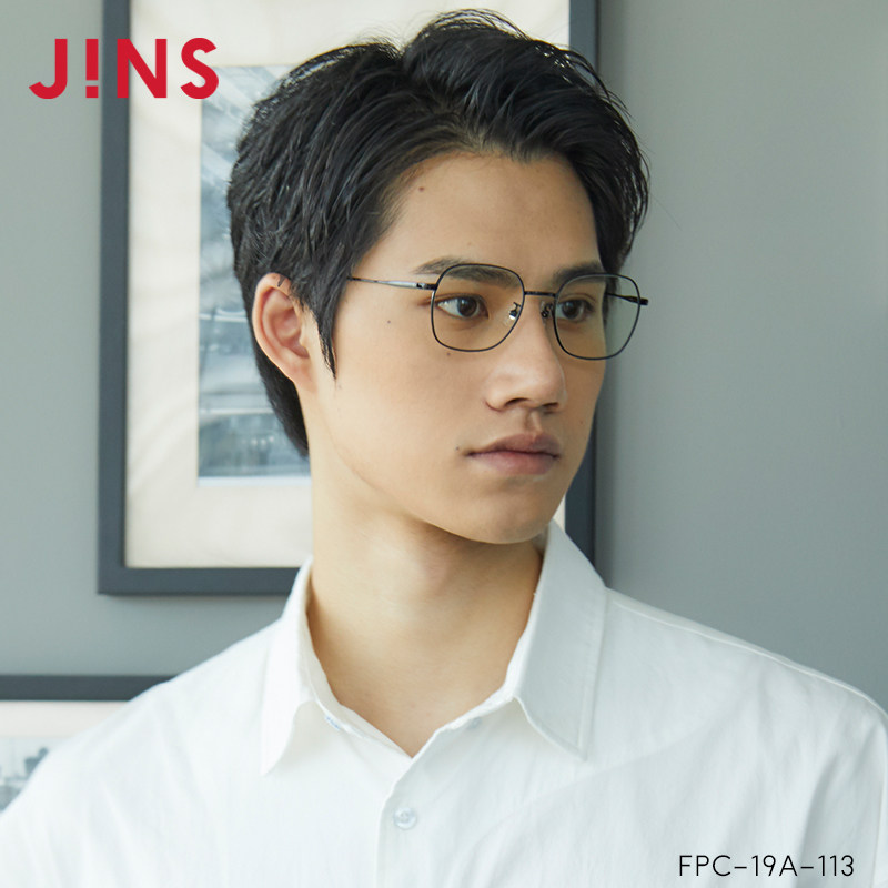 JINS睛姿时尚金属防蓝光防辐射电脑护目镜男女升N级定制FPC19A113