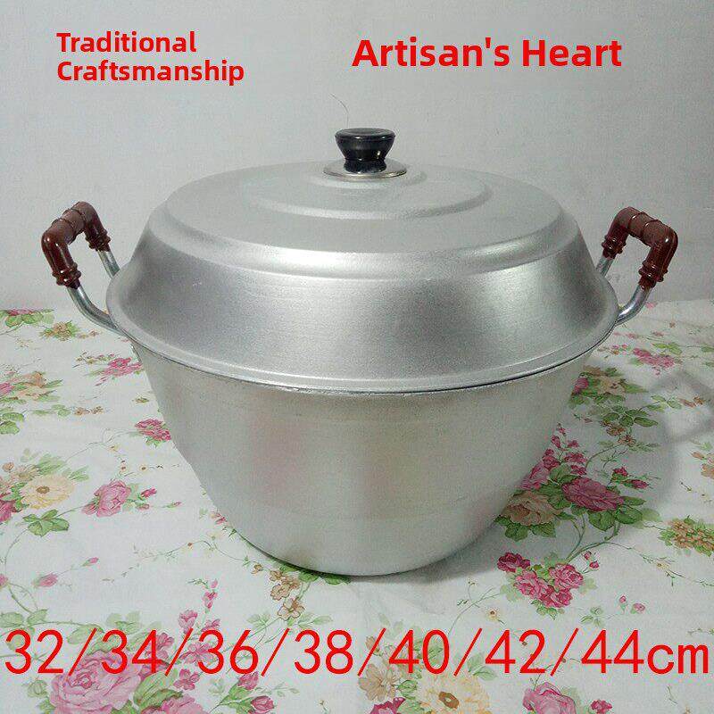 家用商用加厚耐用老式铸造铝蒸锅双层篦子蒸馒头锅口径32-44厘米
