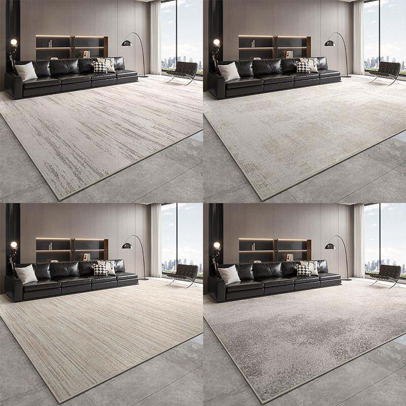 地毯客厅轻奢高级感免洗可擦黑灰色意式极简卧室地垫沙发防水防污