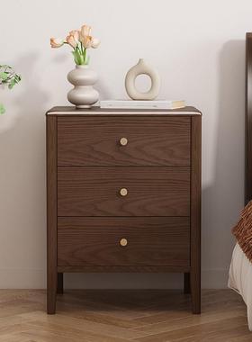 全实木北美FAS橡木床头柜简约床边柜北欧抽屉收纳柜工厂直销