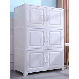 对开 门85面宽衣柜简约现代铝合金大容量家用组装卧室小户型收纳