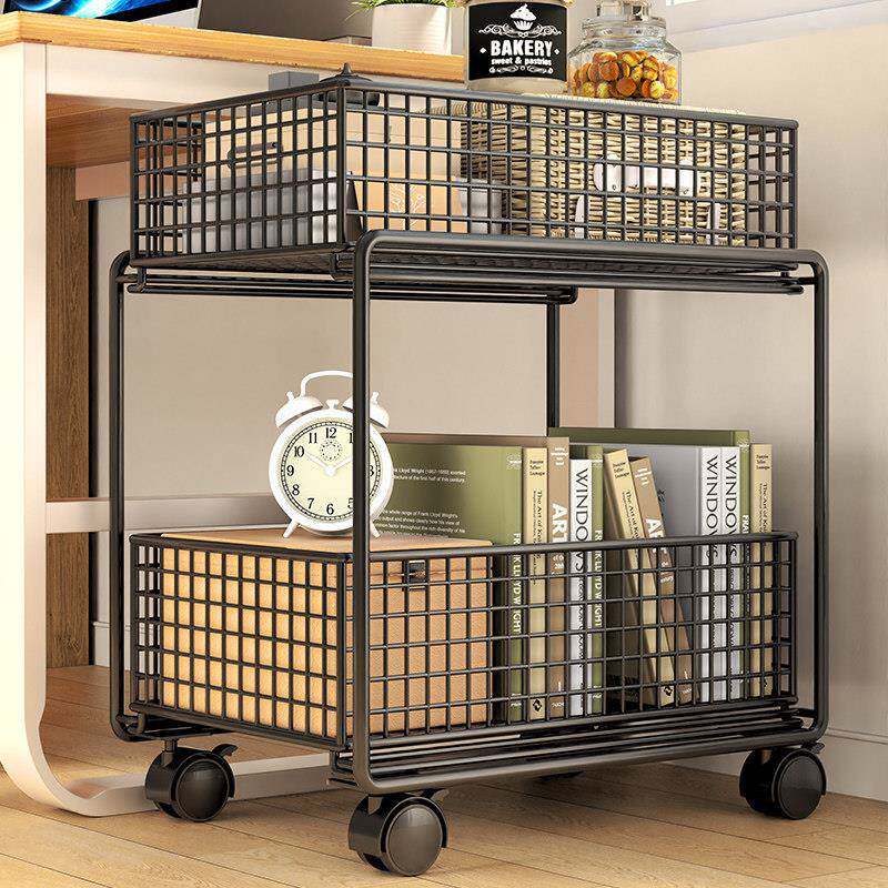 可移动书本收纳箱学生教室储物装放书包桌面带滑轮桌下神器书箱盒