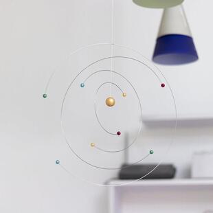 乐智科学宇宙原子空中平衡动态吊饰ins极简风铃吊挂北欧现代装饰