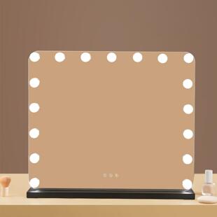 台式桌面化妆镜带灯高清化妆镜大号工作室专用补光镜化妆台镜子