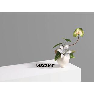 花小祇 现代陶瓷花器彷真花艺瑾禾 样板间酒店玄关床头柜摆件