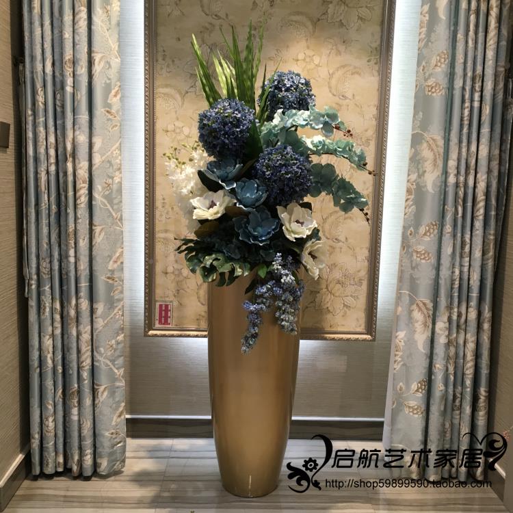 落地KWG花大厅花瓶套装欧式客装饰真摆件假玄关商场KTV售楼部仿插