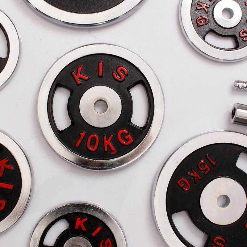 手抓片黑底红字小孔杠铃片5kg7.5 10 15 20公斤哑铃片电镀盘配重