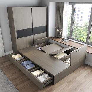 榻榻米衣柜床一体小户型多功能现代简约1.8踏踏收纳床1.2米儿童床