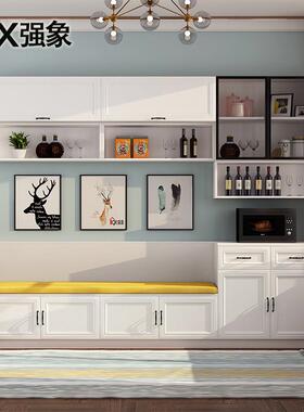 北欧餐厅多功能卡座餐边柜餐桌家用小户型靠墙酒柜收纳储物柜G232