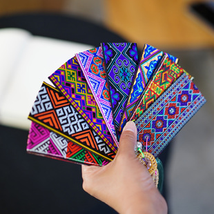 手工壮锦书签广西非遗中式复古风文创纪念品手帐阅读页卡片可定制