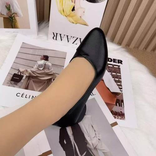 舒适职业鞋工作鞋正装礼仪面试鞋女鞋小皮鞋单鞋中跟秋黑色鞋子春