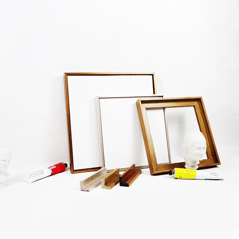 油画外框3.5cm厚免装裱L型画框装饰画外框相框木质内框空白油画框