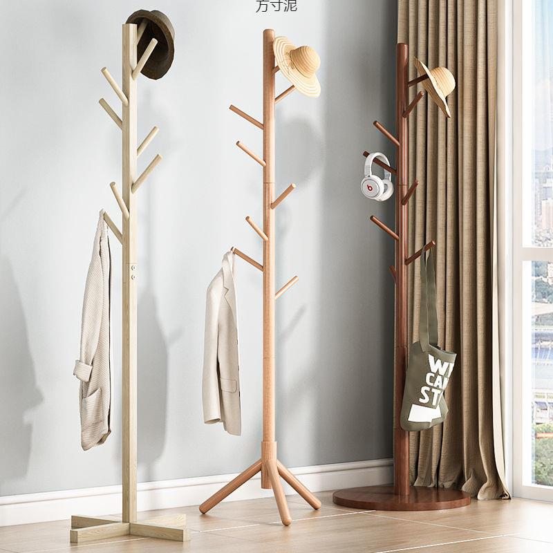 衣架落地立式家用卧室挂外套架实木衣帽架简易宿舍立杆挂衣晾衣架