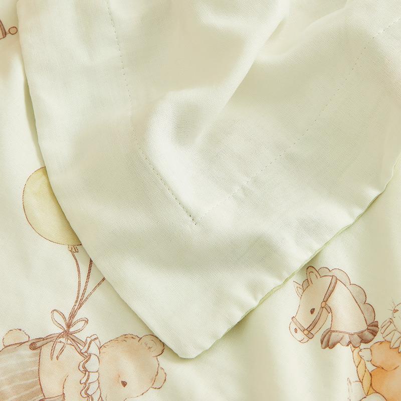 A类竹纤维四层纱儿童盖毯卡通ins风托班幼儿园夏被午睡毯子