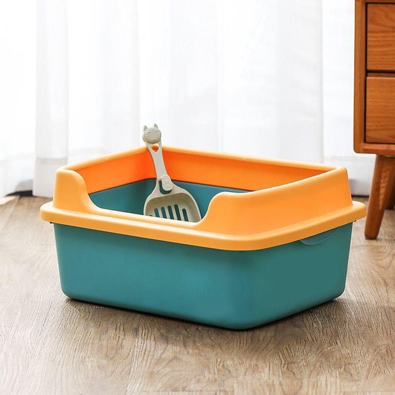 猫砂盆超大号可拆卸全半封闭式猫厕所盆开放式防带砂猫屎盆