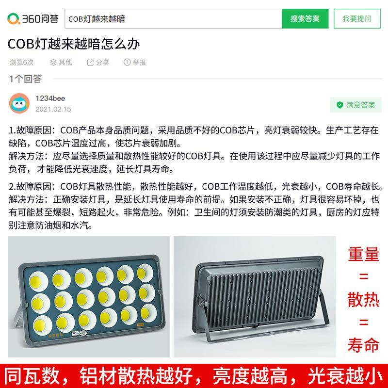 球场led投光灯户外防水大功率600800W广场工地篮球场工程照明射灯