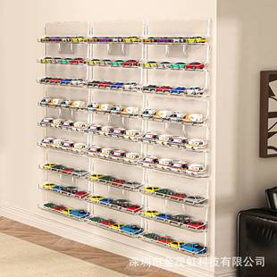小汽车收纳展示架挂墙上多美卡风火轮模型亚克力儿童玩具车置物架