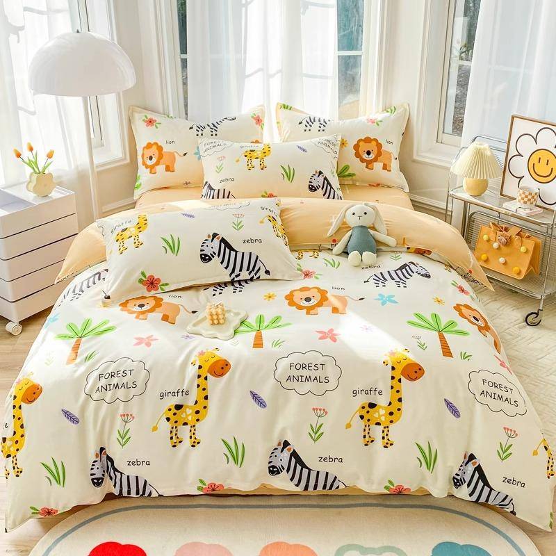 A类纯棉儿童被套单件单人120x150x200幼儿园小孩子全棉被罩四件套