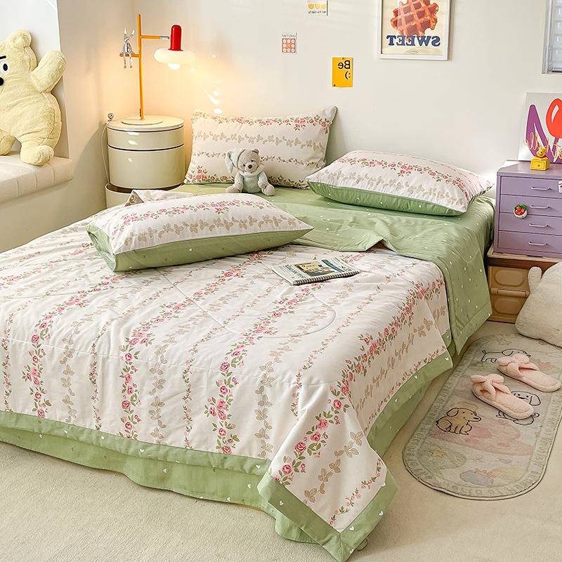 全棉夏凉被纯棉夏被四件套棉花空调被可机洗儿童被礼品被团购