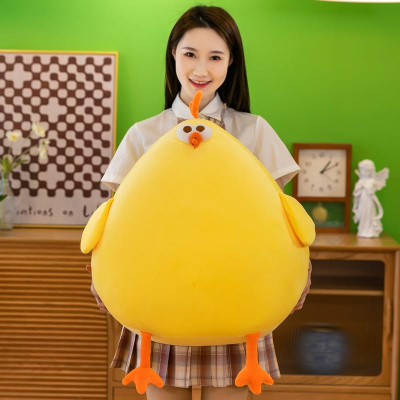 墩墩鸡公仔可爱萌小鸡毛绒玩具软体可爱萌小黄鸡抱枕床上陪睡玩偶