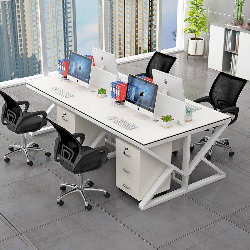 职员办公桌椅组合简约现代办公室员工24/6人位屏风工位电脑财务桌