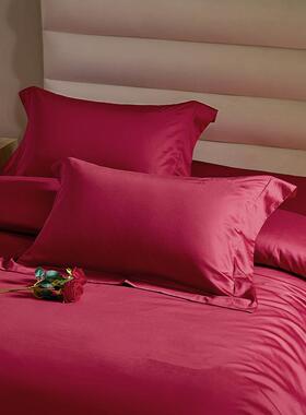 鸿基400TC新中式婚庆四件套结婚喜房床上用品红色纯棉床单被套