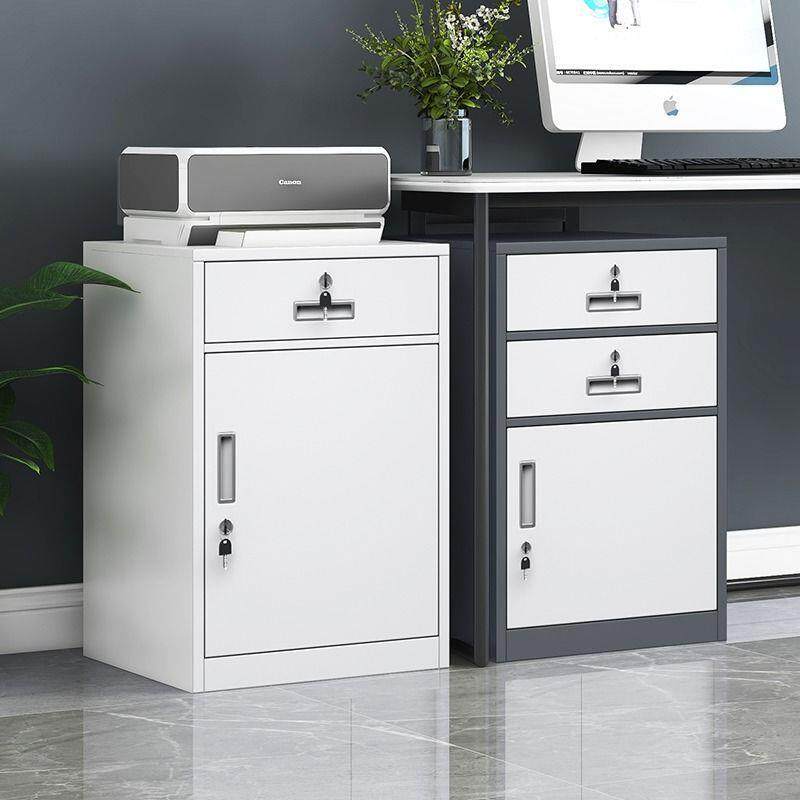 文件柜小矮柜带锁抽屉桌下活动柜三抽资料办公柜床头小柜子铁皮柜