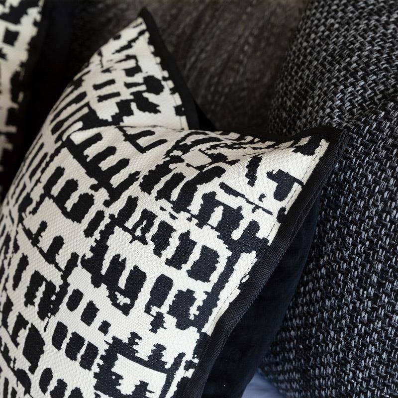 5ZV7黑白色系家用床旗床尾巾现代简约酒店民宿软装布艺靠包靠