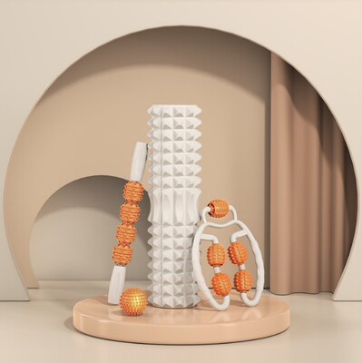 协贝泡沫轴按摩器全套肌肉放松瑜伽垫滚轴狼牙棒大硬度实心滚腿