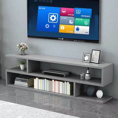 小户型旅馆落地款路由器置物架简易电视柜出租屋电视柜背景墙装饰