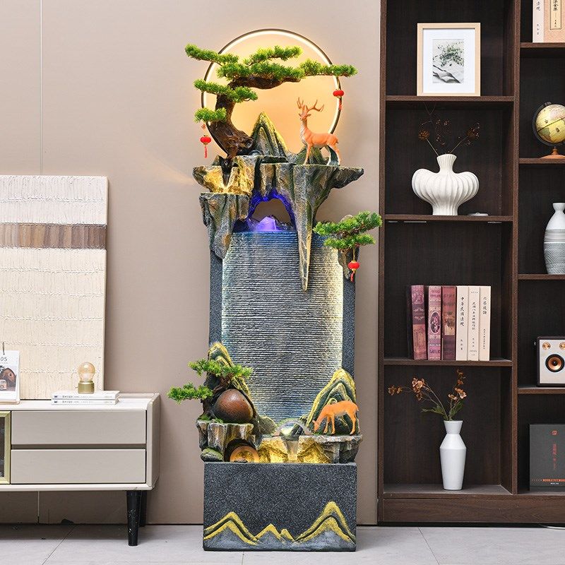 高山流水生财摆件循环水客厅x水幕墙公司办公室水景装饰乔迁开业,家居饰品,装饰摆件,淘宝优惠券,粉丝福利购,淘宝优惠卷