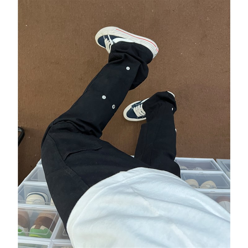 布老哥Blog美式高街vibe风纽扣设计微喇牛仔裤长裤 加绒可选K558