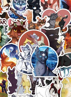 106张猫武士贴纸火星灰条黑莓星Warriors Cats周边贴画手机壳防水