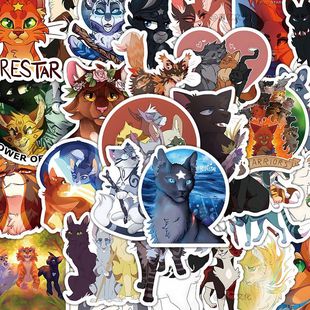 106张猫武士贴纸火星灰条黑莓星Warriors Cats周边贴画手机壳防水