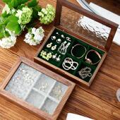 胡桃木首饰收纳盒新婚礼物中式 实木质珠宝项链戒指耳饰盒复古高档