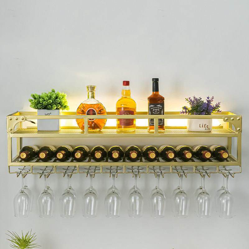 酒吧台壁挂酒架置物架红酒架子展示架酒杯架倒挂摆件背景墙装饰架