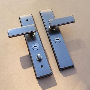 不锈钢防盗门窄面板66mm宽度入户门把手多功能可调套装门锁 867款