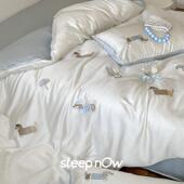 小清新兰精天丝四件套60支刺绣凉感可爱卡通被套床单床笠床上用品