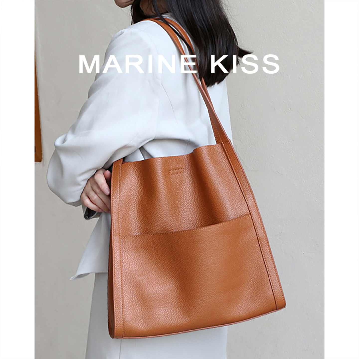 MARINE KISS大容量托特包女2026新款上班通勤包软皮手提包单肩包