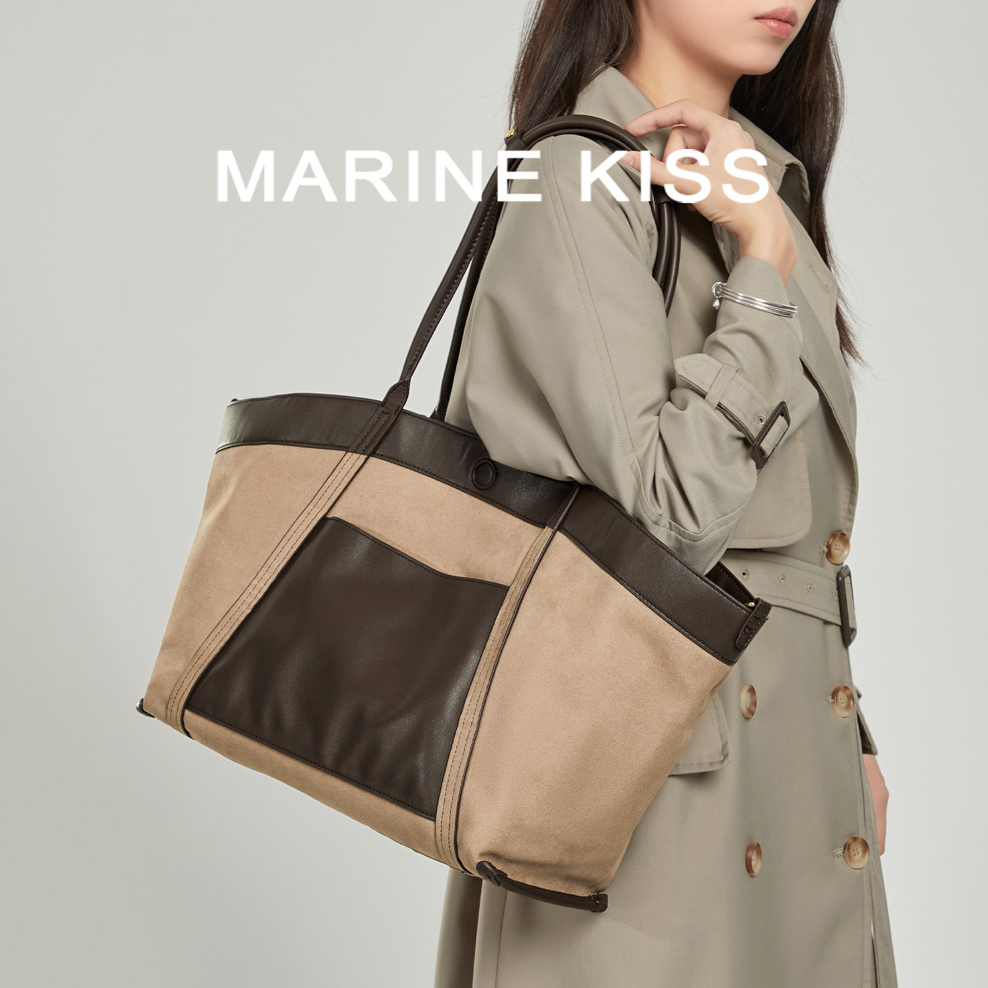 MARINE KISS托特包大容量女士高级感小众上班通勤手提新款单肩包
