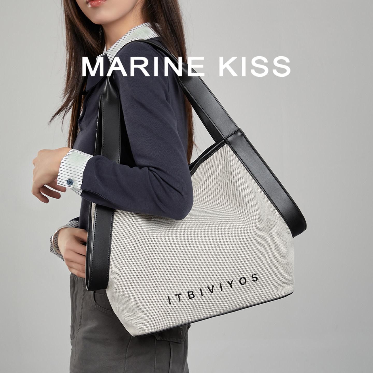 通勤托特包女2025新款大容量帆布单肩腋下包百搭轻便菜篮子手提包