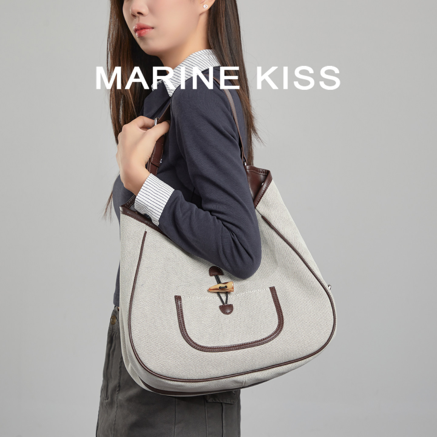 小众帆布托特包女大容量2026新款通勤腋下单肩包轻便斜挎流浪包包