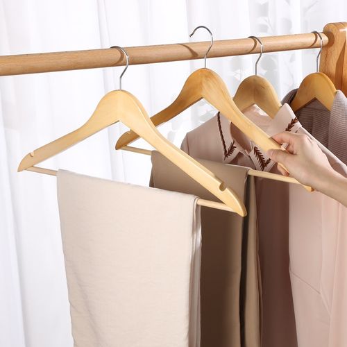 实木衣架衣柜羽绒服木制成人衣撑酒店民宿防滑服装店家用挂衣无痕