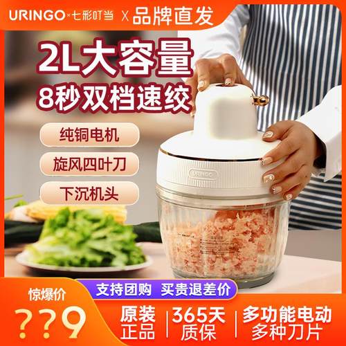 七彩叮当绞肉机家用全自动多功能小型蒜泥新款婴儿辅食电动交碎机