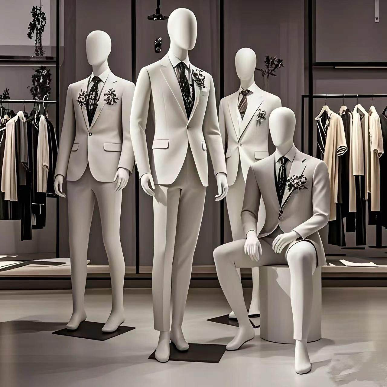 高档男模特道具全身人台服装店橱窗展示架假人男装店模特架